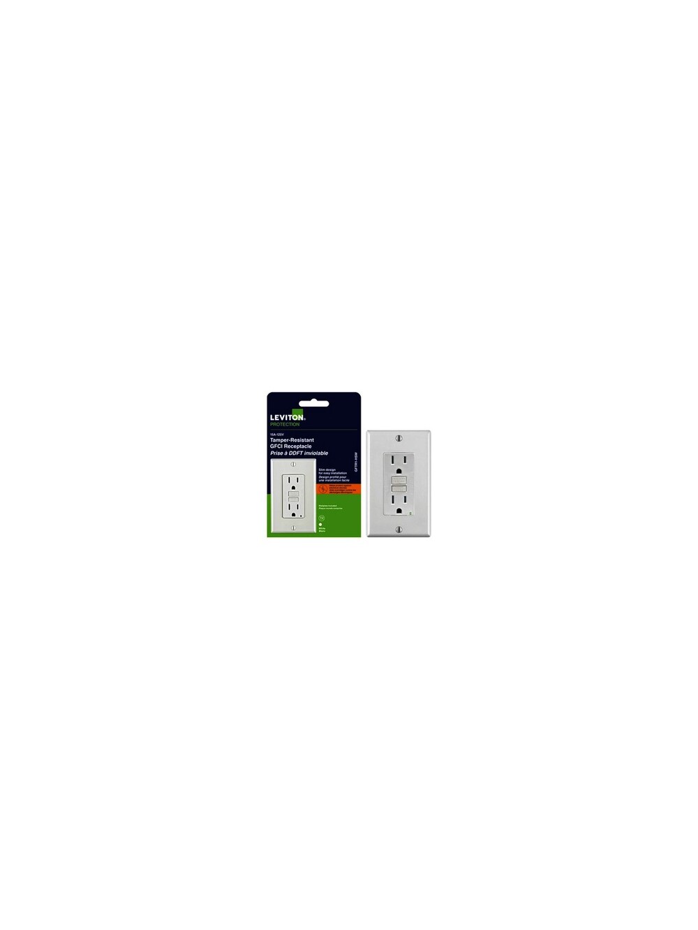 Leviton Decora 15A Tamper-Resistant Slim GFCI Outlet With Wall Plate